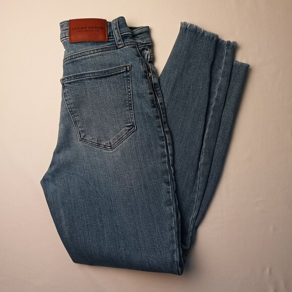 Lucky Brand Jeans Size 4/27A Bridgette Buttonfly Mid Rise Skinny Leg Medium Wash - Picture 1 of 10